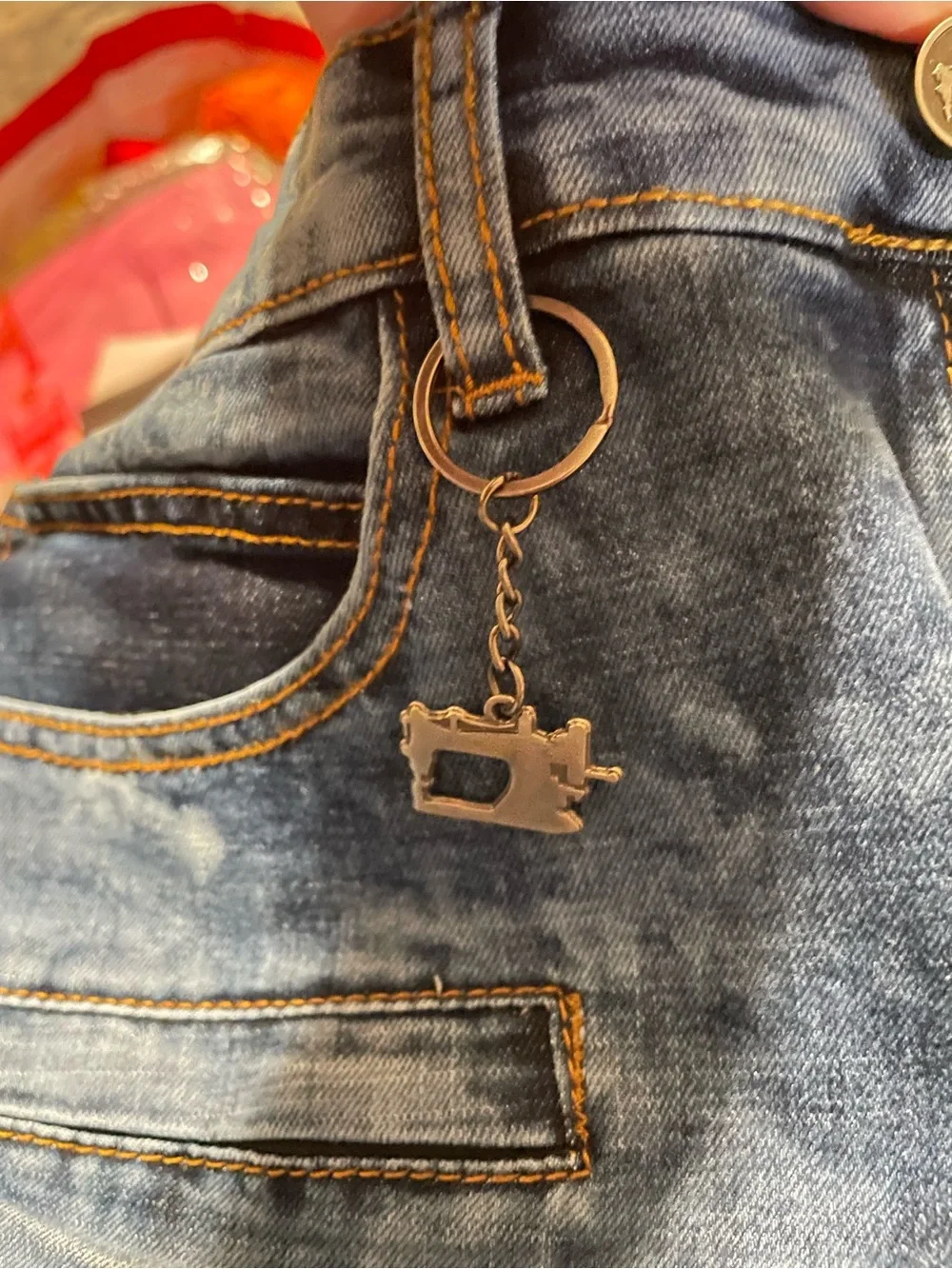 Men’s Blue Washed Flared Moto Jeans